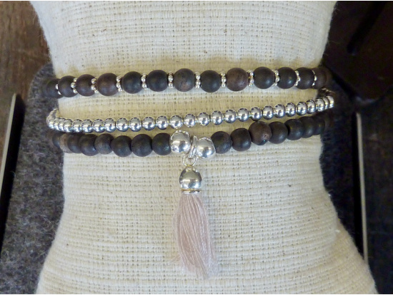 Ebenholz-Armband, 3er-Set